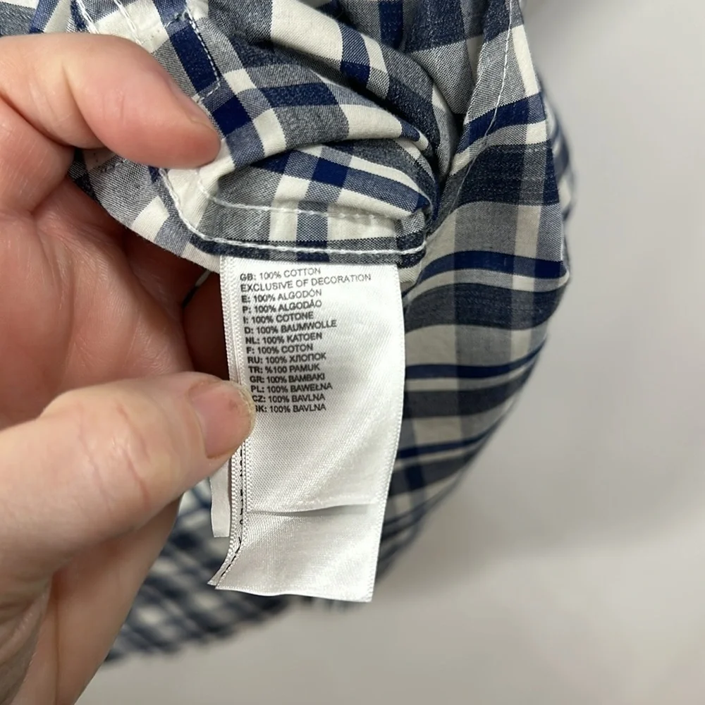 The North Face blue plaid button-down shirt size XL